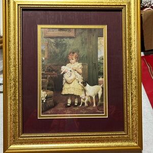 Girl with animal picture